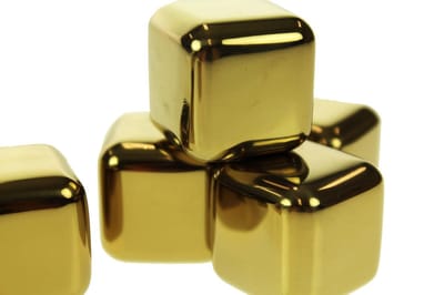 Ijsblok vervanger - Whisky Stones RVS Goudkleur - Set van 8