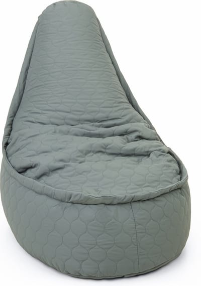 Drop & Sit - zitzak/stoel - tijdloos gewatteerd nylon - Noa JR voor kinderen - groen - 55 x 75 - 100 Liter