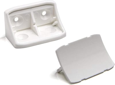 100 Stuk Hoekverbinder 24 x 24 x 44 mm met Afdekking - Wit