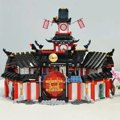 1132 pièces Salle de Coaching Maison Rouge Monastère du Spinjitzu Briques de Construction Jouets black