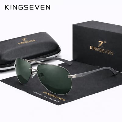 KingSeven Greenstar - Pilotenbril met UV400 en polarisatie filter - Z179