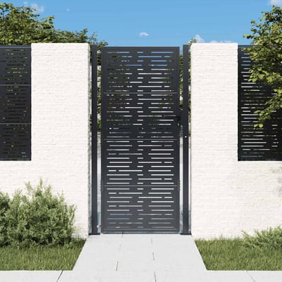vidaXL - Poort - 100x175 - cm - met - vierkant - staal - antracietkleurig