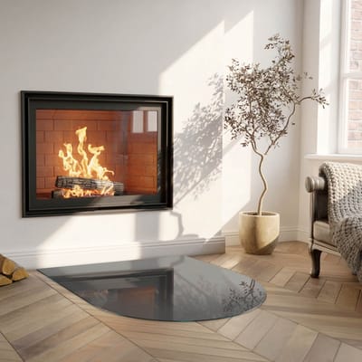 Coloray Vloerplaat Houtkachel - Vloerplaat voor Houtkachel - 100 cm x 100 cm - Vloerplaat Open Haard - Grijs Vloerplaat Kachel - Onderplaat - Plaat voor Onder Kachel - Kachel Vloerplaat - Onderplaat Voor Houtkachel