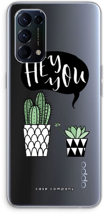 Case Company® - Hoesje geschikt voor Oppo Find X3 Lite hoesje - Hey you cactus - Soft Cover Telefoonhoesje - Bescherming aan alle Kanten en Schermrand