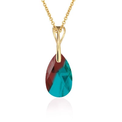 Montebello Ketting Pia DG516H - Swarovski Druppel - 925 Zilver Verguld - 16mm - 50cm