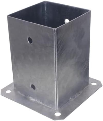 Schroefhuls Paaldrager - Bodemplaat Anker - Stabiele Fundering - Thermisch Verzinkt Staal - 140x140 mm