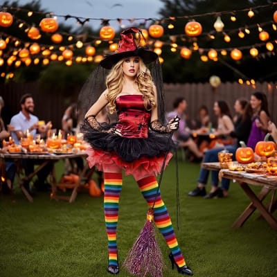 Dunne Gestreepte Dameskniekousen - Extra Lange Dikke Thigh High Kousen voor Casual Gebruik, Cosplay en Feestjes