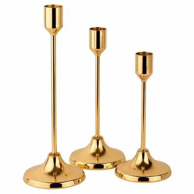 Goudkleurige metalen kandelaars set 3 stuks woondecoratie diner tafel decoratie smalle hoge kaars houders modern design centrum stuk feest bruiloft huis decoratie