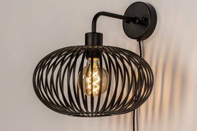 Lumidora Wandlamp 73922 - Voor binnen - FELIX - E27 - Zwart - Metaal