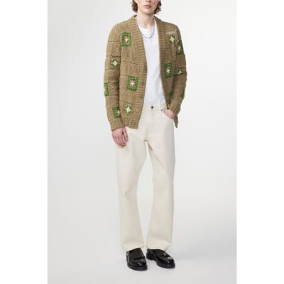 NN.07 Nate Cardigan 6603 Khaki Beige Größe: M | Cardigans Outlet | Herren | Braun