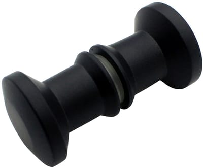 Dailygoods- Douchedeur Greep Zwart Glas - Zinklegering - 60x30mm - Geschikt voor Glasdikte 4-12mm - Inclusief Montage Ringen - Doe-Het-Zelf Vervanging - Deurklink