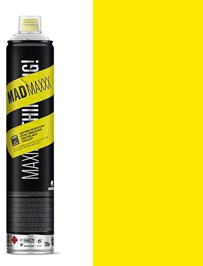 MTN MADMAXXX Gele 750ml Spuitverf - Hoge druk met mannelijk ventiel en extra brede lijnen