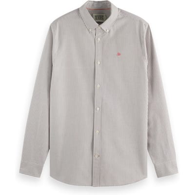 Scotch & Soda Striped Regular-fit Oxford Shirt Soft Silt Stripe Taglia: XXL | Camicie Casual Outlet | Uomo