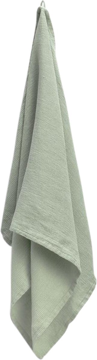 Yumeko handdoek gewassen linnen wafel mistig groen 50x100 - 1 st - Biologisch & ecologisch