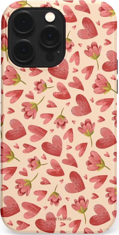 Casetastic Hoesje Geschikt voor Apple iPhone 14 Pro Max Magsafe - Stijlvolle Beschermende Duo-layer Case - Verbonden Hartjes