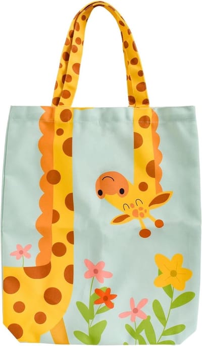 Vouwbare Giraffe Tas, Stoffen Tote Bag met Lange Handvatten, 40 x 50 cm, Persoonlijk Cadeau voor Mannen en Vrouwen, Ideaal voor Winkelen en Dagelijks Gebruik