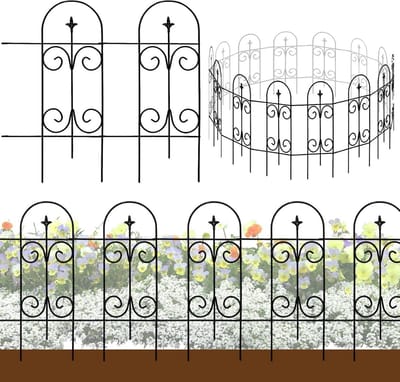 Metalen Tuinafsluiting - Buitenrand - Tuin Decoratie - Roestbestendig Staal - 82cm Hoog 6.1m - Zwart