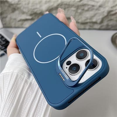 Voor iPhone 16 Pro Max Luxe Magsafe Magnetische Vloeibare Siliconen Houder Stand Telefoonhoesje Voor iPhone 15 14 13 12 11 Beschermhoes iPhone 16 Plus gray