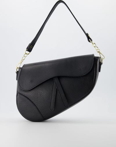 Lulu Crossbody Tas met schouderriem - Echt Leer - Zwart