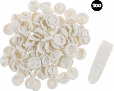 Knaak Latex Vingerbeschermer Wit 100 Stuks - Vingerbeschermer - Vinger Condoom - Pedicure