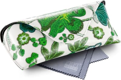Grote hardcase brillenkoker - Zonnebril etui - Bril beschermen - Inclusief poetsdoek - N.v.t. - Bloemenmotief