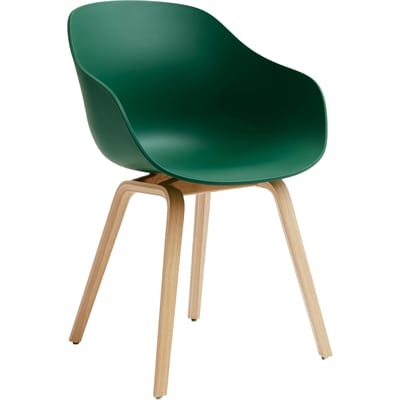 HAY About A Chair AAC 222 - Standaard glijders kunststof - Eiken gelakt (op waterbasis) - teal green 2.0