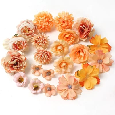 Mini Kunstbloemen - 20 Stuks - Nepbloemen Voor Knutselen & Decoratie - Oranje - Kasey