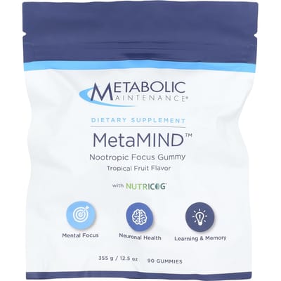 Metabolic Maintenance, MetaMIND™, Nootropic Focus Gummies with Nutricog®, Tropical Fruit, 90 Gummies