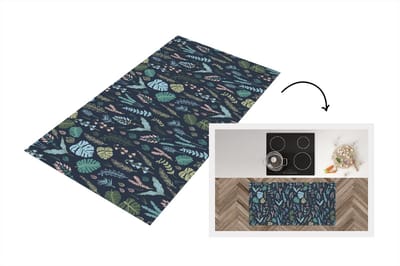 Keukenloper - Loper keuken - Patroon - Jungle - Monstera - Bloemen - 120x60 cm - Keukenloper vinyl
