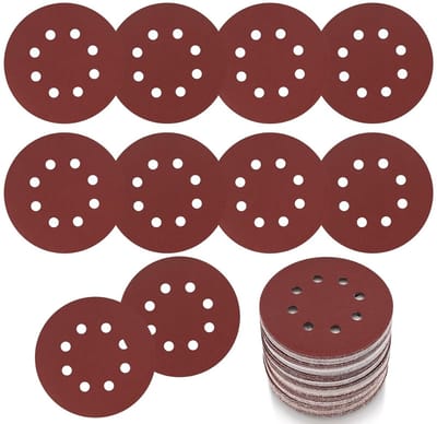 Ronde schuurdiscs met 8 gaten, 125 mm, 30 stuks, geschikt voor schuren van hout en metaal, 180 grit
