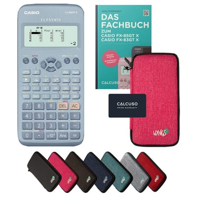 Casio fx-83GT X incl. beschermhoes Roze & vakboek (64 pagina's, DIN A5) – Wetenschappelijke rekenmachine – Smart Set