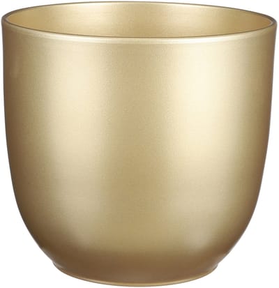 Mica Decorations Bloempot - goudkleurig - keramiek - 25 x 23 cm - plantenpotten