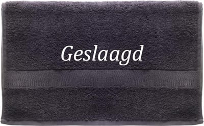 Handdoek - Geslaagd - 100x50cm - Grijs