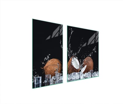 TMK ArtDeko - Kokos Serie - Beschermplaat voor Fornuis - 90x52 cm - Gehard Glas