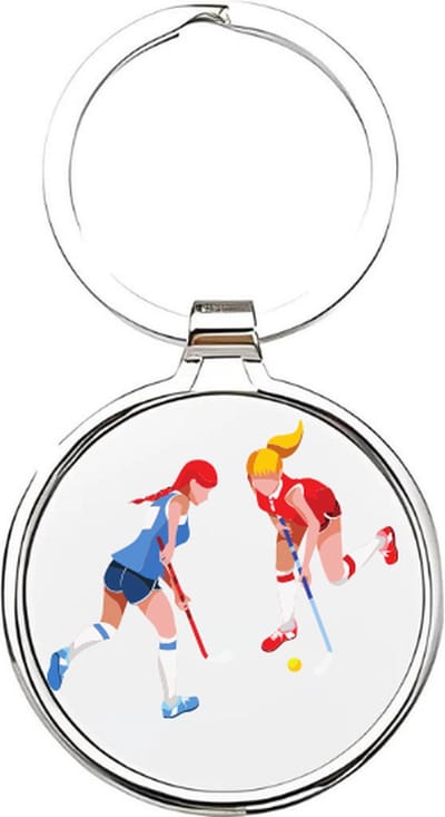 Akyol - hockeyster Sleutelhanger - Hockey - hockeysters - cadeau - sport sleutelhanger - sport - gepersonaliseerd - hockeyer - sleutelhanger voor hockeyers - stick - sleutelhanger voor meisjes - bal - ballen - 4 x 7,5 CM