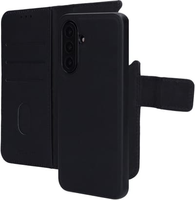 Mobiparts hoesje geschikt voor Samsung Galaxy A17 - Wallet 2-in-1 Boekhoesje - MagSafe - Echt Leder - Uitneembare Case - Sterke Magneet Sluiting - Contactloos betalen - Zwart