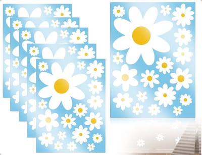 Dailygoods- Muurstickers 90 Stuks - Daisy Muurstickers - Wanddecoratie Kinderkamer - Wanddecoratie Babykamer - Wanddecoratie Minimalistisch - Duurzaam Vinyl