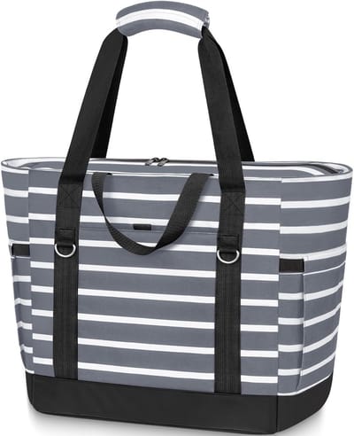 Grote waterdichte strandtas met koeltas, opvouwbare boodschappentas voor picknick, winkelen en reizen, 35 l, ideaal voor gezinnen en stranduitjes