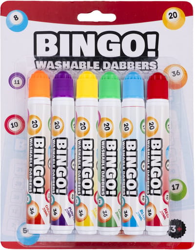Bingo Dabbers 6 Stuks – Oranje, Paars, Geel, Groen, Blauw, Rood – 20 ml per Dabber – Markeer Nummers voor Bingo Spel – Engelhart