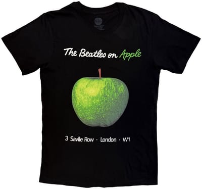 The Beatles - On Apple Heren Tshirt - S - Zwart