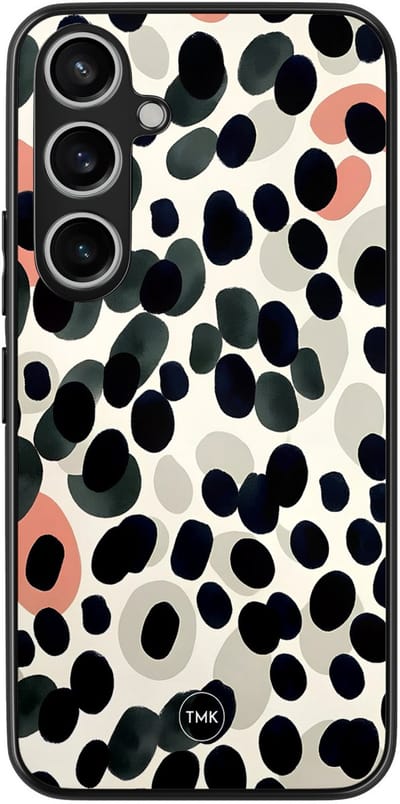 Hoesje geschikt voor Samsung Galaxy A55 - Modern dots - Multi - TPU case - Gestipt - Hardcase zwart telefoonhoesje