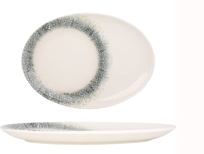 Kütahya Porselen Serveerschaal - Black Ice - Porselein - 36x21 cm - set van 2