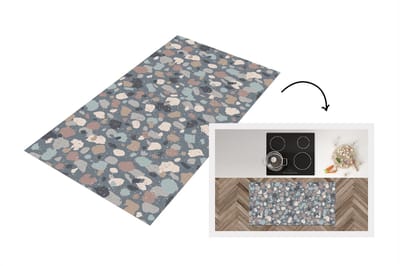 Keukenloper - Loper keuken - Retro - Terrazzo - Geometrie - Patronen - 120x60 cm - Keukenloper vinyl