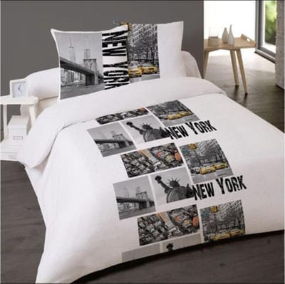 Dekbedovertrek Ny skyline- 200x200 cm + 2 kussenslopen 65x65 cm - 100% katoen