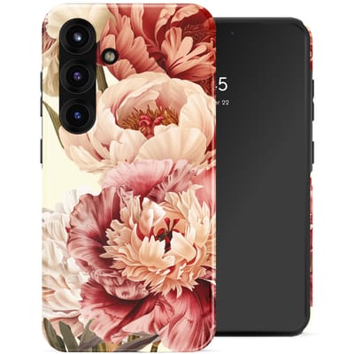 Selencia Hoesje - Geschikt voor Samsung Galaxy S25 - Backcover met Magnetische Ring - Vintage Peony