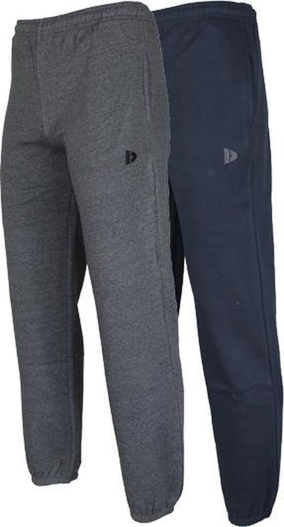 2-Pack Donnay - Joggingbroek met elastiek (Alec) - Sportbroek - Heren - Charcoal-marl/Navy (1397) - maat S