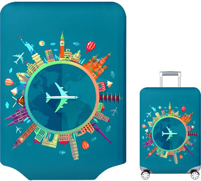 Somstyle Elastische Kofferhoes - Maat S - Beschermhoes voor Koffer - Bagagehoes - Round the World