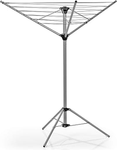 DailySupplies® Droogmolen met Voet voor Camping & Thuis - Wasrek Staand - Droogrek Inklapbaar - Grijs