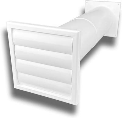 Afvoerlucht muurkast wanddoorvoer met telescoopbuis Ø150, 250x250mm