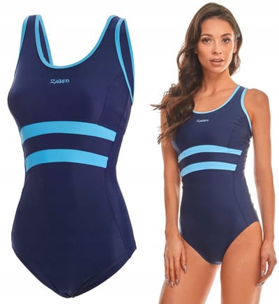 ZAGANO - Badpak dames - Sneldrogende - Sport zwempak - Strandpak damen - Maat 36 - blauw / blauw